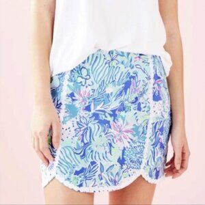 Lilly Pulitzer Patty Skort in Coastal Blue Lion Around size 10 NWT